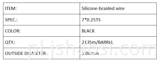 Silicone-braided wire black